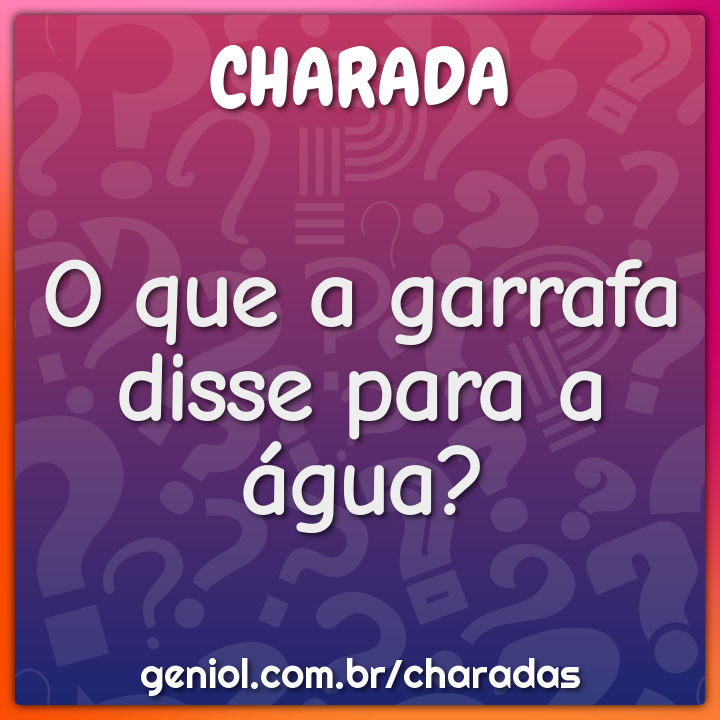 Qual é a fórmula da água benta? - Charada e Resposta - Geniol